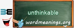 WordMeaning blackboard for unthinkable